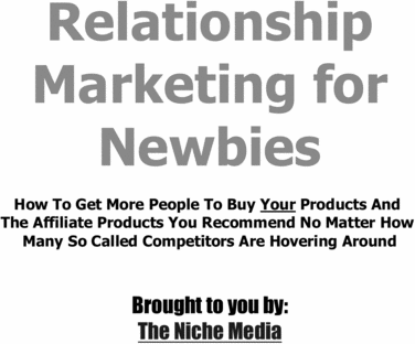 Product picture Relationship Marketing